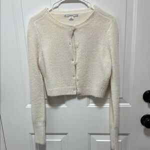 Kimchi Blue Cream Textured Knit Cardigan